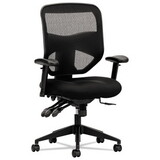 Basyx BSXVL532MM10 Vl532 Series Mesh High-Back Task Chair, Mesh Back, Padded Mesh Seat, Black