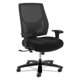 HON HVL585.ES10.T Crio Big and Tall Mid-Back Task Chair, Supports up to 450 lbs., Black Seat/Black Back, Black Base