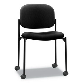 BASYX BSXVL606VA10 VL606 Stacking Guest Chair without Arms, Fabric Upholstery, 21.25" x 21" x 32.75", Black Seat, Black Back, Black Base