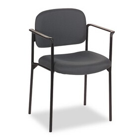 BASYX BSXVL616VA19 Vl616 Series Stacking Guest Chair With Arms, Charcoal Fabric