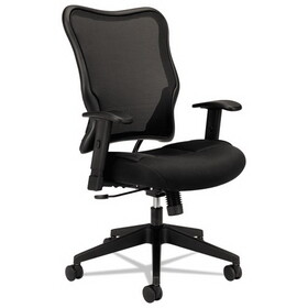 Basyx BSXVL702MM10 VL702 Mesh High-Back Task Chair, Supports Up to 250 lb, 18.5" to 23.5" Seat Height, Black