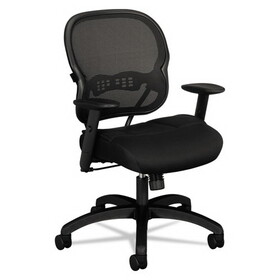 Basyx BSXVL712MM10 Wave Mesh Mid-Back Task Chair, Supports Up to 250 lb, 18" to 22.25" Seat Height, Black