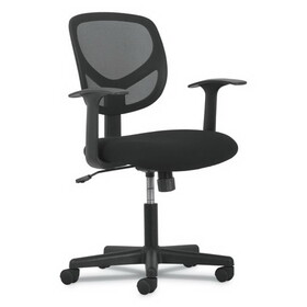 Sadie HVST102 1-Oh-Two Mid-Back Task Chairs, Supports up to 250 lbs., Black Seat/Black Back, Black Base