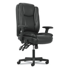 Sadie HVST331 High-Back Executive Chair, Supports up to 225 lbs., Black Seat/Black Back, Black Base