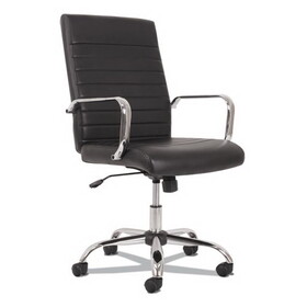 Sadie BSXVST511 5-Eleven Mid-Back Executive Chair, Supports Up to 250 lb, 17.1" to 20" Seat Height, Black Seat/Back, Chrome Base