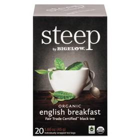 Bigelow RCB17701 steep Tea, English Breakfast, 1.6 oz Tea Bag, 20/Box
