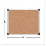 MasterVision BVCCA031170 Value Cork Bulletin Board With Aluminum Frame, 24 X 36, Natural