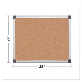 MasterVision BVCCA031170 Value Cork Bulletin Board with Aluminum Frame, 24 x 36, Tan Surface, Silver Aluminum Frame