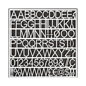 Mastervision BVCCAR1002 White Plastic Set Of Letters, Numbers & Symbols, Uppercase, 1" Dia.