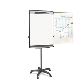 Mastervision BVCEA48062119 Tripod Extension Bar Magnetic Dry-Erase Easel, 69" To 78" High, Black/silver