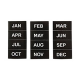 Mastervision BVCFM1108 Interchangeable Magnetic Board Accessories, Months of Year, Black/White, 2