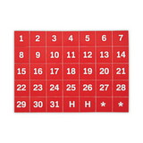 Mastervision BVCFM1209 Calendar Magnetic Tape, Calendar Dates, Red/white, 1