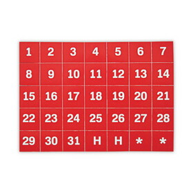 Mastervision BVCFM1209 Calendar Magnetic Tape, Calendar Dates, Red/white, 1" X 1"