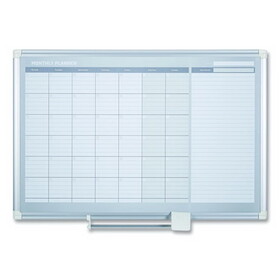 Mastervision BVCGA0397830 Magnetic Dry Erase Calendar Board, One Month, 36 x 24, White Surface, Silver Aluminum Frame