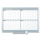 Mastervision BVCGA05105830 Magnetic Dry Erase Calendar Board, Four Month, 48 x 36, White Surface, Silver Aluminum Frame