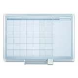 Mastervision BVCGA0597830 Magnetic Dry Erase Calendar Board, One Month, 48 x 36, White Surface, Silver Aluminum Frame
