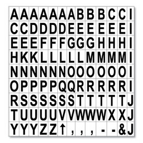 Mastervision BVCKT2220 Interchangeable Magnetic Characters, Letters, Black, 3/4"h