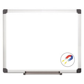 MasterVision BVCMA0307170 Value Lacquered Steel Magnetic Dry Erase Board, 24 x 36, White Surface, Silver Aluminum Frame