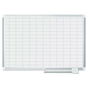 Mastervision BVCMA0392830 Grid Planning Board, 1x2" Grid, 36x24, White/silver