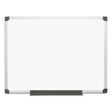 MasterVision BVCMA0507170 Value Lacquered Steel Magnetic Dry Erase Board, 36 X 48, White, Aluminum Frame