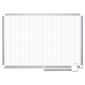 Mastervision BVCMA0592830 Grid Planning Board, 1x2" Grid, 48x36, White/silver