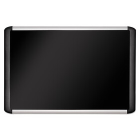 Mastervision BVCMVI050301 Soft-touch Bulletin Board, 48 x 36, Black Fabric Surface, Aluminum/Black Aluminum Frame