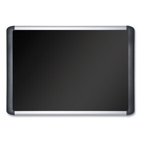 Mastervision BVCMVI270301 Soft-touch Bulletin Board, 72 x 48, Black Fabric Surface, Aluminum/Black Aluminum Frame