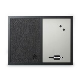 Mastervision BVCMX04433168 Designer Combo Fabric Bulletin/Dry Erase Board, 24 x 18, Charcoal/Gray Surface, Black MDF Wood Frame