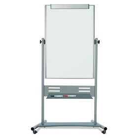 Mastervision BVCQR5203 Magnetic Reversible Mobile Easel, 35 2/5w X 47 1/5h, 80"h Easel, White/silver