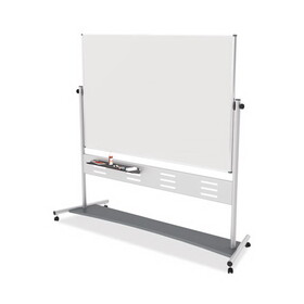 Mastervision BVCQR5507 Revolver Easel, 70.8 x 47.2, 80" Tall Easel, Horizontal Orientation, White Surface, Silver Aluminum Frame