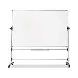 MasterVision RQR0221 Earth Silver Easy Clean Revolver Dry Erase Board, 36 x 48, White, Steel Frame