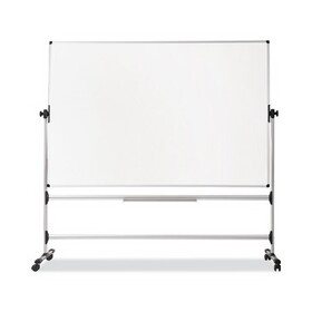MasterVision BVCRQR0221 Earth Silver Easy Clean Mobile Revolver Dry Erase Boards, 36 x 48, White Surface, Silver Steel Frame
