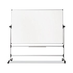 MasterVision RQR0521 Earth Silver Easy Clean Revolver Dry Erase Board, 48x70, White, Steel Frame