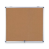 MasterVision VT380101150 Slim-Line Enclosed Cork Bulletin Board, 47 x 38, Aluminum Case