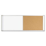 Mastervision BVCXA42003700 Combo Cubicle Workstation Dry Erase/Cork Board, 48 x 18, Tan/White Surface, Aluminum Frame