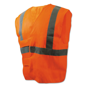 Boardwalk BWK00035 Class 2 Safety Vests, Standard, Orange/Silver