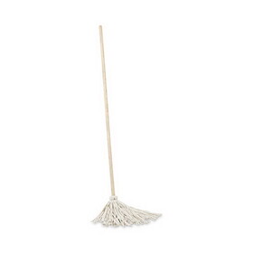 UNISAN BWK112C Handle/Deck Mops, #12 White Cotton Head, 48" Natural Wood Handle, 6/Pack