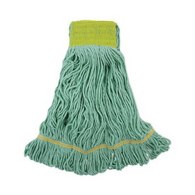 Boardwalk BWK1200LCT EcoMop Looped-End Mop Head, Recycled Fibers, Large Size, Green, 12/Carton