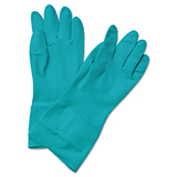 Boardwalk BWK183S Flock-Lined Nitrile Gloves, Small, Green, 1 Dozen