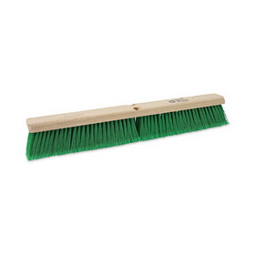 Boardwalk BWK20724 Floor Broom Head, 3" Green Flagged Recycled PET Plastic Bristles, 24" Brush