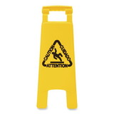 Boardwalk 3485217 Caution Safety Sign For Wet Floors, 2-Sided, Plastic, 10 x 2 x 26, Yellow