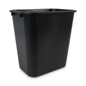 UNISAN BWK28QTWBBLA Soft-Sided Wastebasket, 28 qt, Plastic, Black