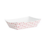 Boardwalk BWK30LAG025 Paper Food Baskets, 4oz Capacity, Red/white, 1000/carton