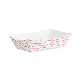 Boardwalk BWK30LAG025 Paper Food Baskets, 0.25 lb Capacity, 2.69 x 4 x 1.05, Red/White, 1,000/Carton