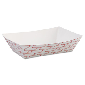 Boardwalk BWK30LAG040 Paper Food Baskets, 6 oz Capacity, 3.78 x 4.3 x 1.08, Red/White, 1,000/Carton