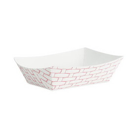 Boardwalk BWK30LAG050 Paper Food Baskets, 0.5 lb Capacity, Red/White, 1,000/Carton