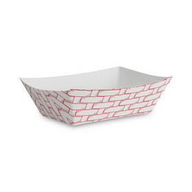 Boardwalk BWK30LAG100 Paper Food Baskets, 1 lb Capacity, Red/White, 1,000/Carton