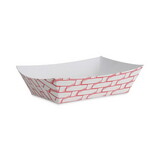 Boardwalk BWK30LAG200 Paper Food Baskets, 2lb Capacity, Red/white, 1000/carton