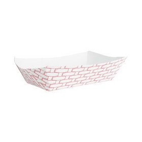 Boardwalk BWK30LAG500 Paper Food Baskets, 5 lb Capacity, Red/White, 500/Carton