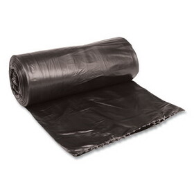 Boardwalk BWK3339H Low-Density Waste Can Liners, 33 gal, 0.5 mil, 33" x 39", Black, Perforated Roll, 25 Bags/Roll, 8 Rolls/Carton